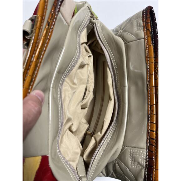 Vintage Patchwork And Quilted Purse‎ Multi Compartment 15x10 In - Picture 4 of 5